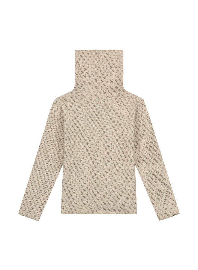 Charlie Petite - June longsleeve with col – Beige Melange