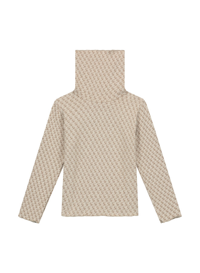 Charlie Petite - June longsleeve with col – Beige Melange