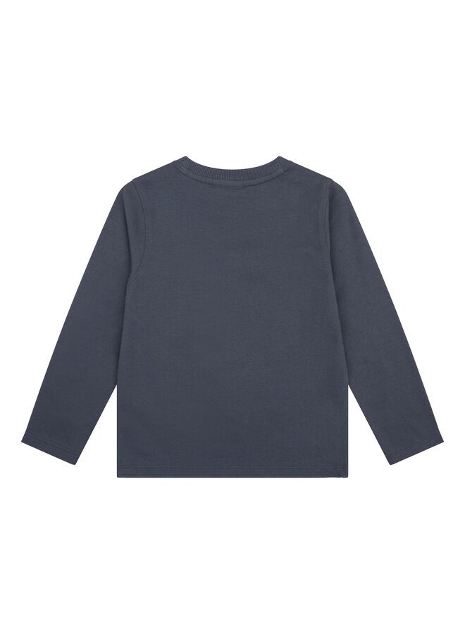 Daily7 - T-shirt longsleeve structure - Washed blue