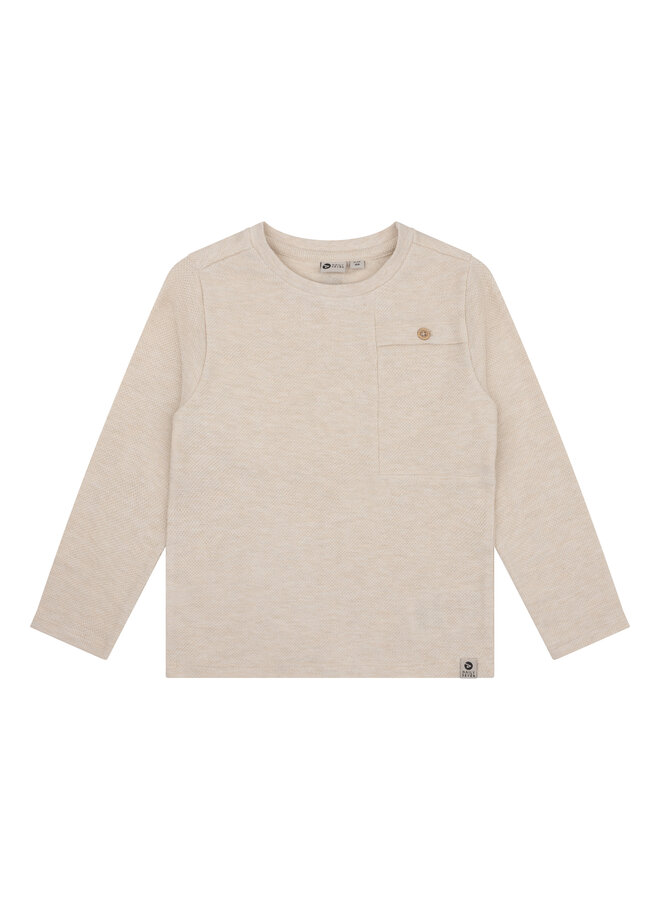 Daily7 - T-shirt LS pocket - Beige melange