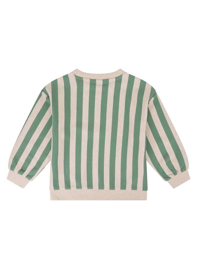 Daily7 - Sweater oversized stripe - Slate green