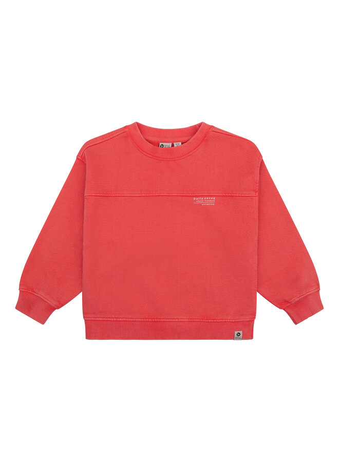 Daily7 - Sweater oversized washed - Flame red