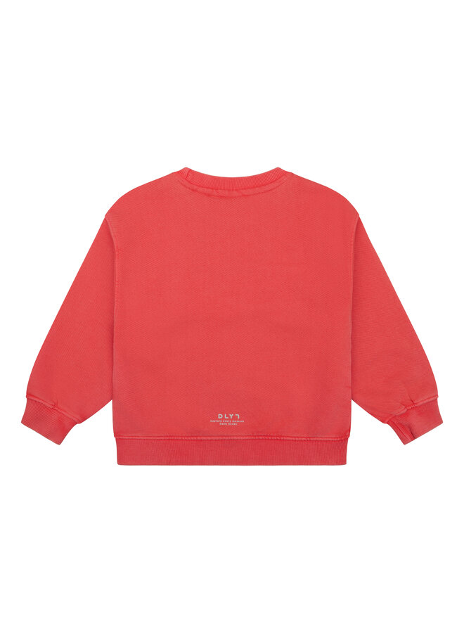 Daily7 - Sweater oversized washed - Flame red