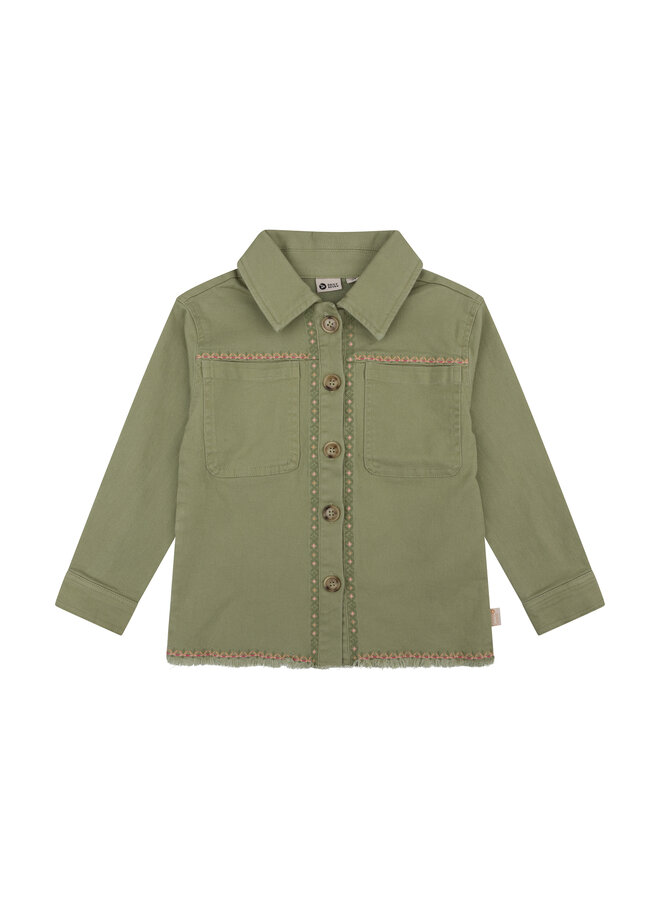 Twill jacket embroidery - Light army