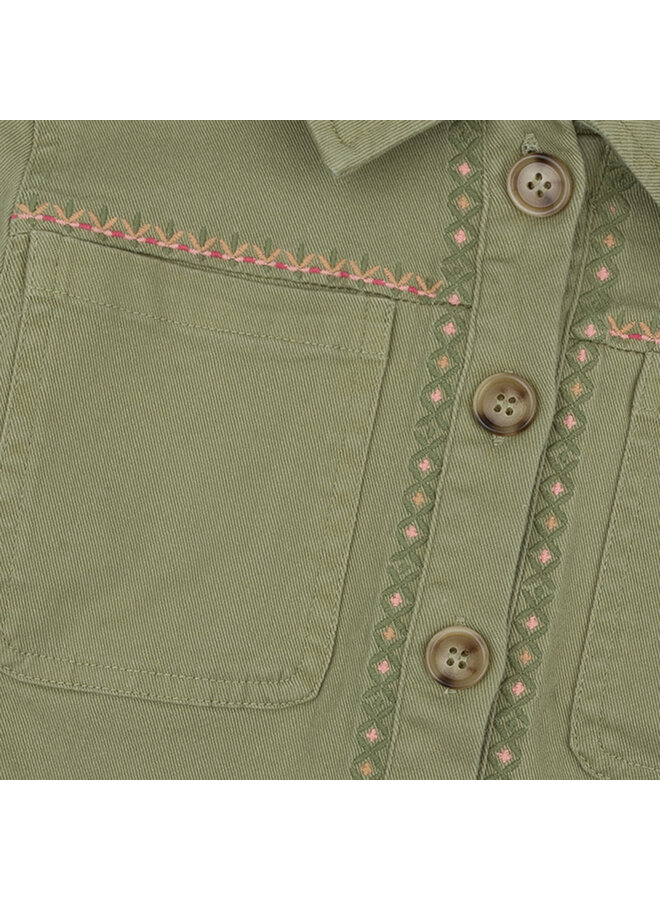 Daily7 - Twill jacket embroidery - Light army