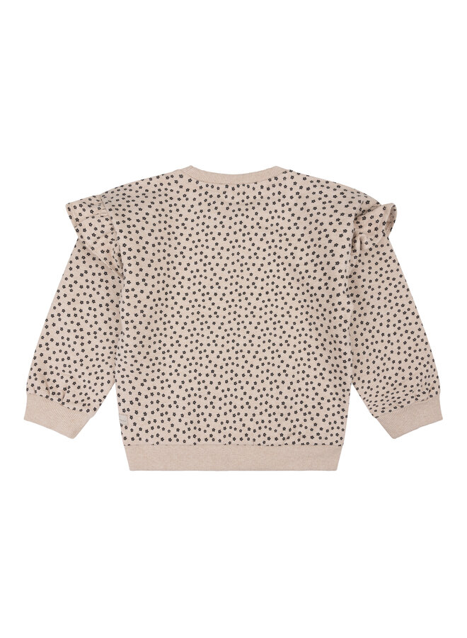 Daily7 - Oversized sweater flower - Beige melange