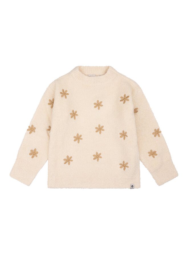 Knitted sweat fancy print - Beige melange