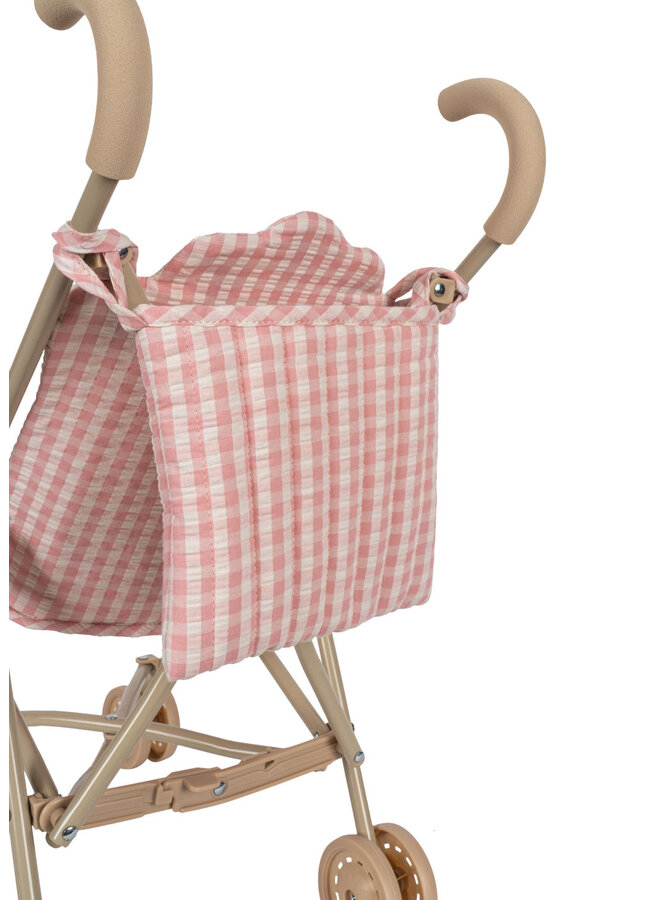 Konges Sløjd - Doll stroller – Powder pink check