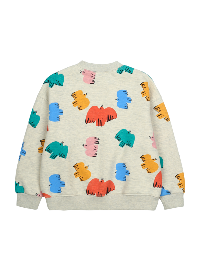 Jelly Mallow - Colorful bird sweatshirt – Oatmeal