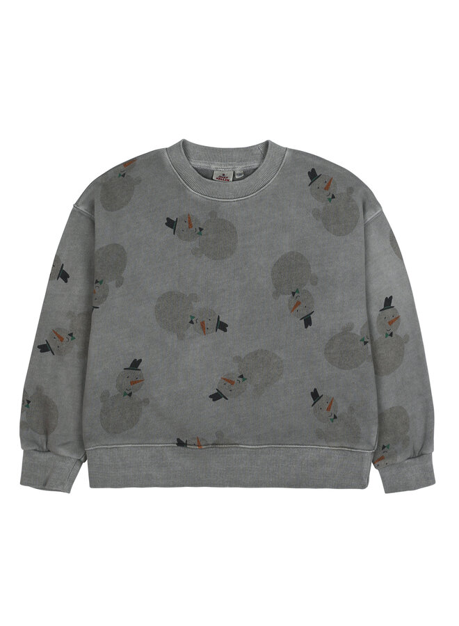 Snowman pigment sweatshirt – Grey