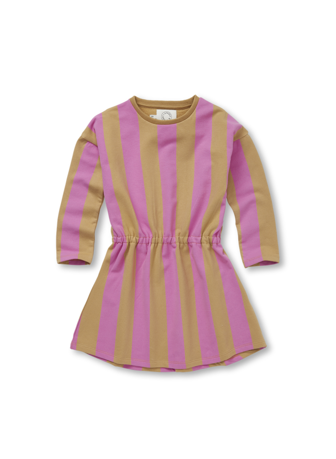 Skater dress block stripe - Purple pink