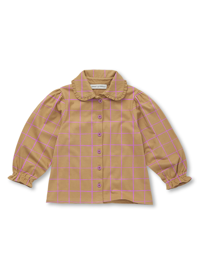 Check blouse girls - Light mustard