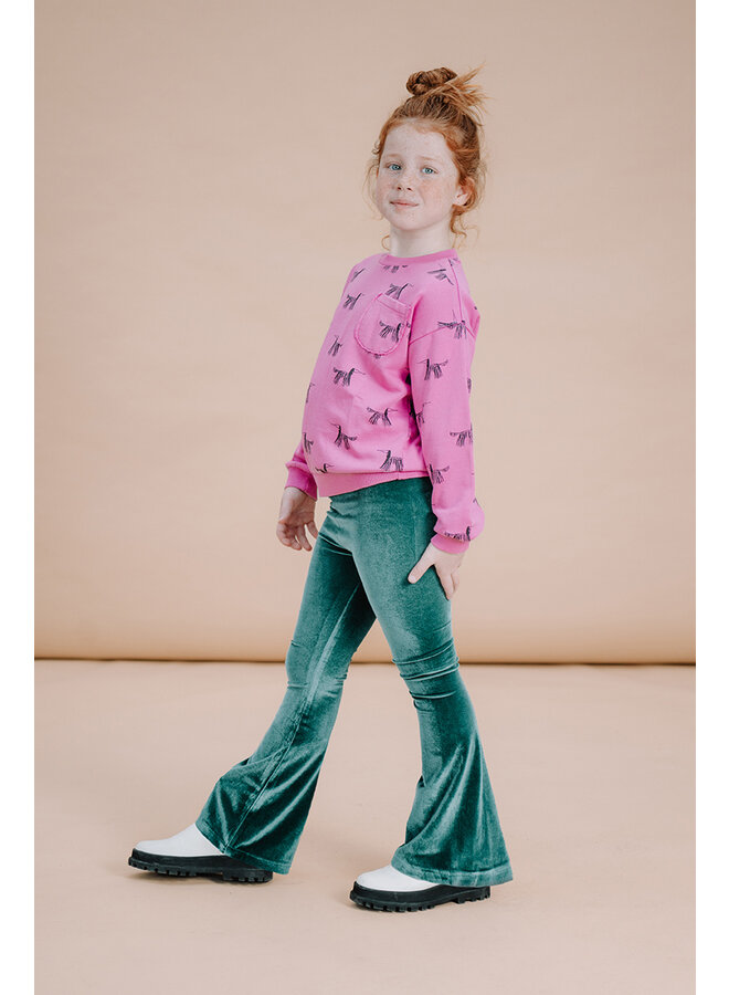 Sproet & Sprout - Flare pants velvet green – Evergreen