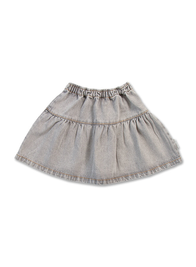 Jeans ruffle skirt - Washed light grey