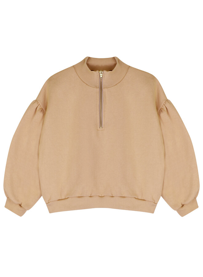 Jacky Sue	- Zoe zip sweater – Beige gold