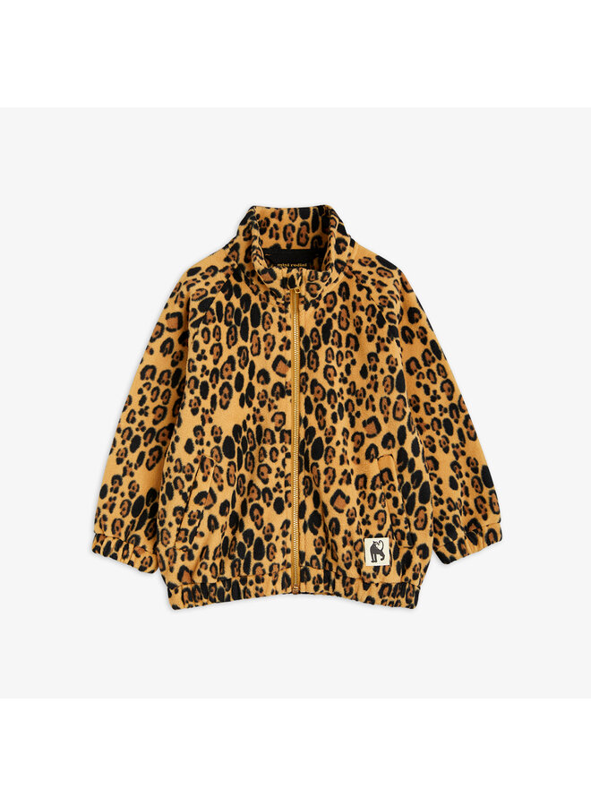 Mini Rodini - Basic leopard fleece jacket – Beige