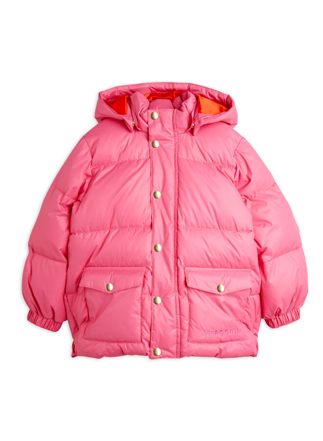 Heavy hooded puffer jacket – Pink