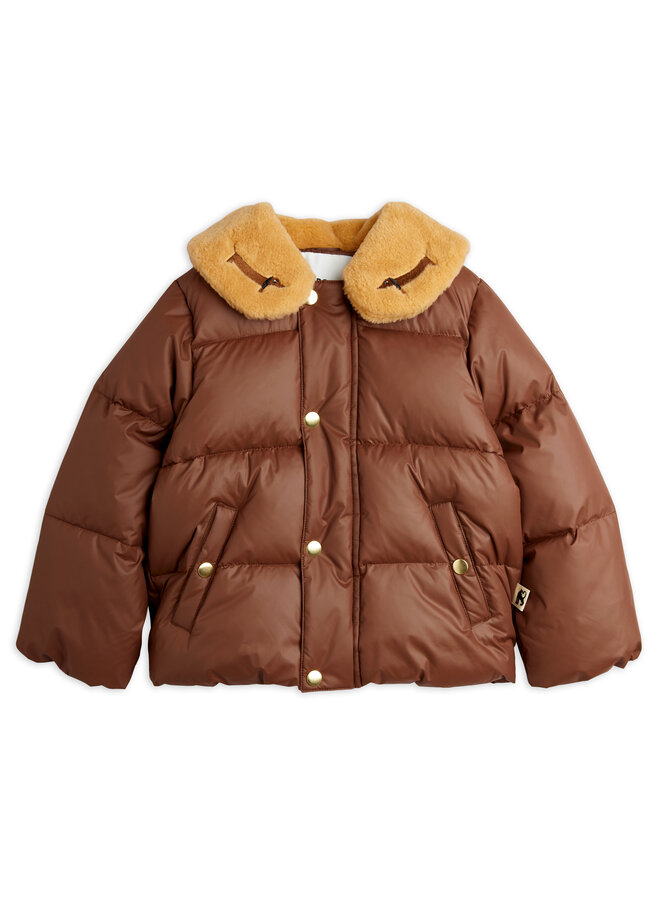 Mini Rodini - Dog emb puffer jacket – Brown