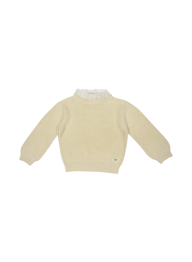 Soho – Knitted collar top – Creme