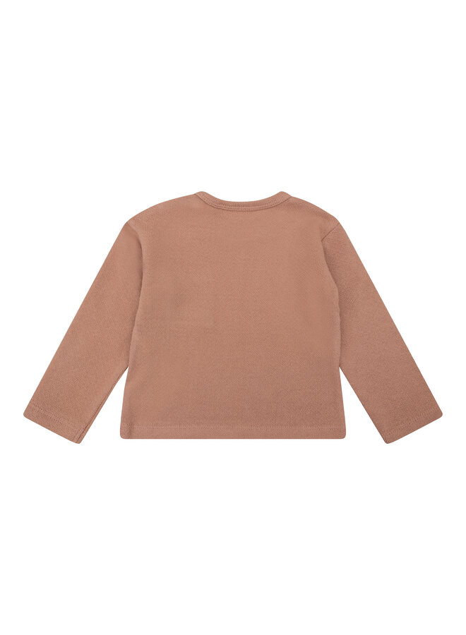 Daily7 - T-shirt longsleeve pocket - Amber brown