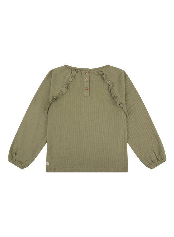 Daily7 - T-shirt longsleeve structure - Light army