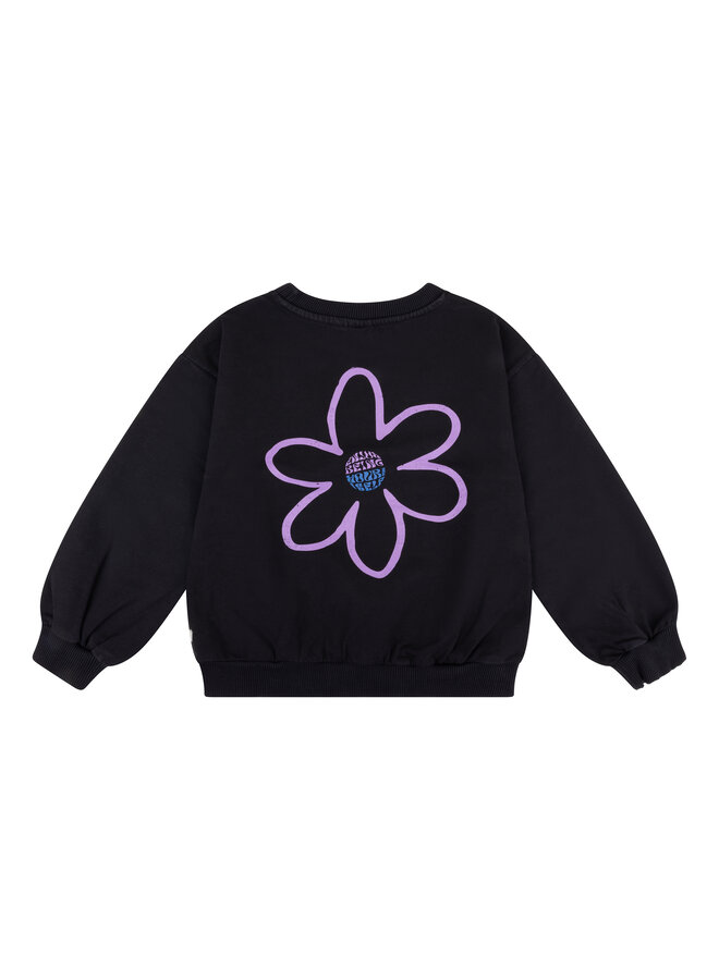 Oversized sweater big flower - Phantom