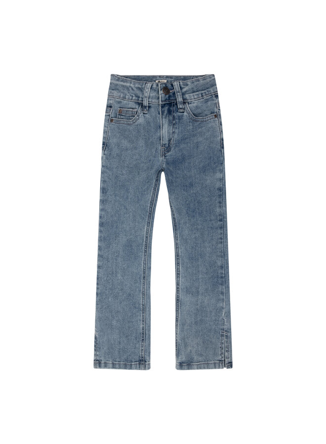 Flared fit split - Blue grey denim