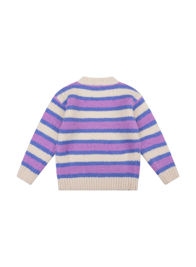 Daily7 - Knitted sweat fancy stripe - Sandshell