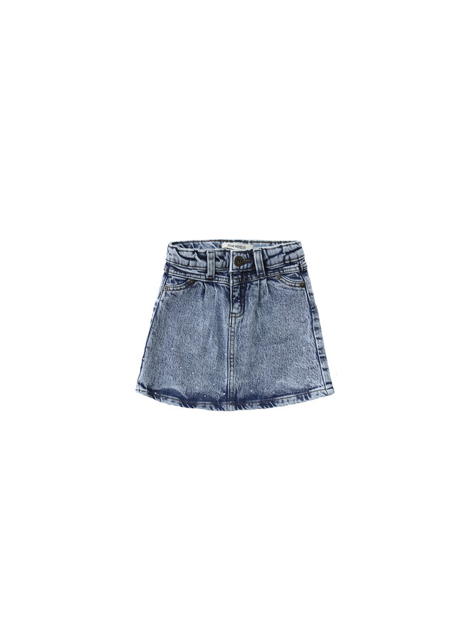 Your Wishes - Stretch denim glitter skirt - Sky blue