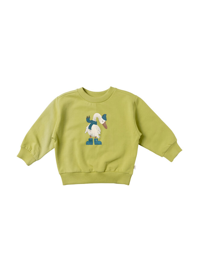 Your Wishes - Geese oversized sweater - Spinach green