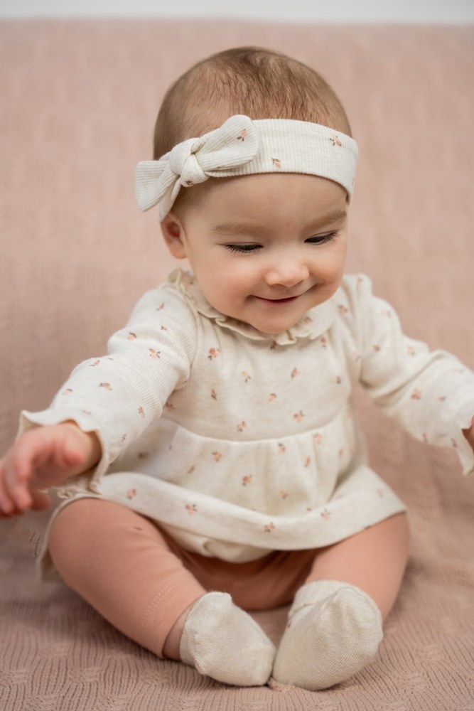 Feetje babykleding Feetje Sok Little rosebud Offwhite melange