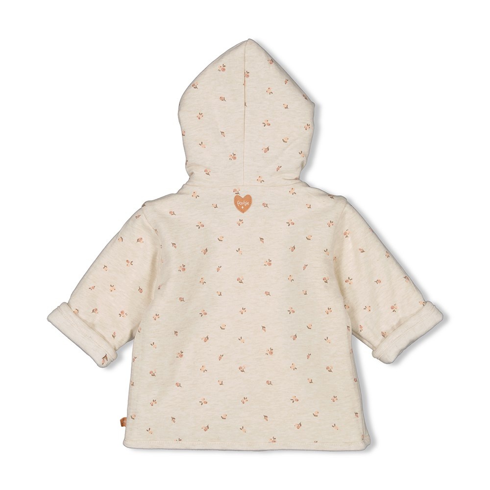 Feetje Jasje met capuchon AOP Little rosebud Offwhite melange Spruit kids conceptstore