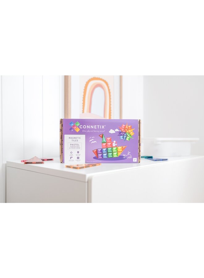 Connetix Tiles - 64pc - Pastel Starter Pack
