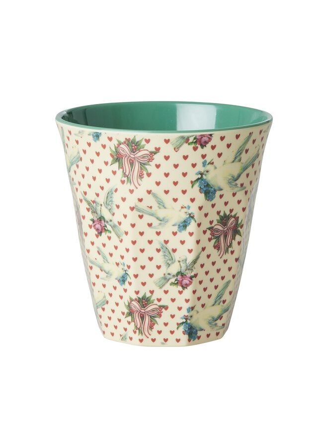 Medium melamine beker – Dove print