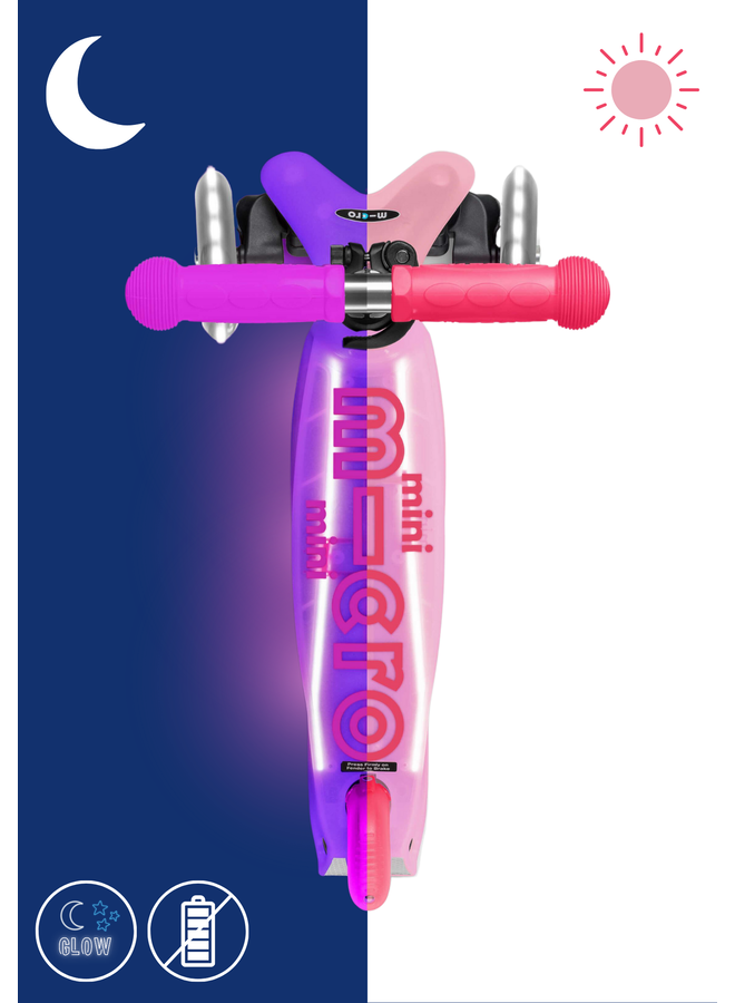 Micro step - Mini micro deluxe glow LED plus – Frosty roze