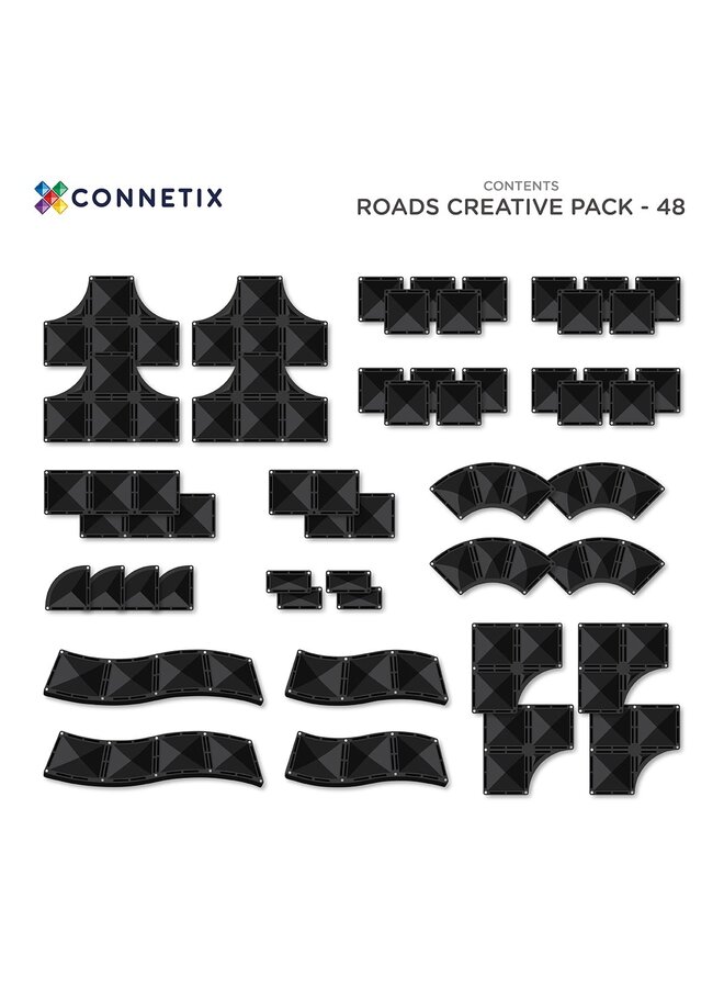 Connetix Tiles - 48 pc - Creative Roads Pack