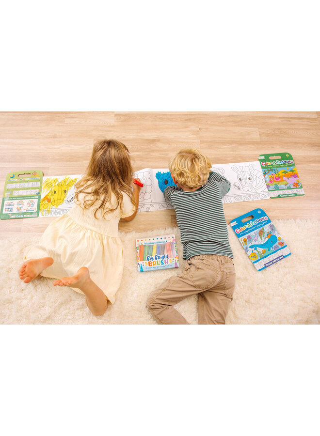 Ooly - 118-310 Color-A-Looong fold out coloring book – Safari family