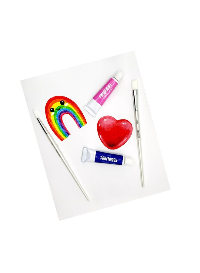 Ooly - 126-028 Paintology acrylic paints + 2 brushes – Classic colors