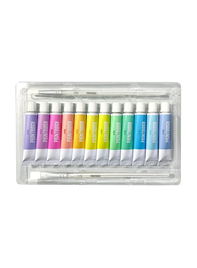 Ooly - 126-029 Paintology acrylic paints + 2 brushes – Pastel colors