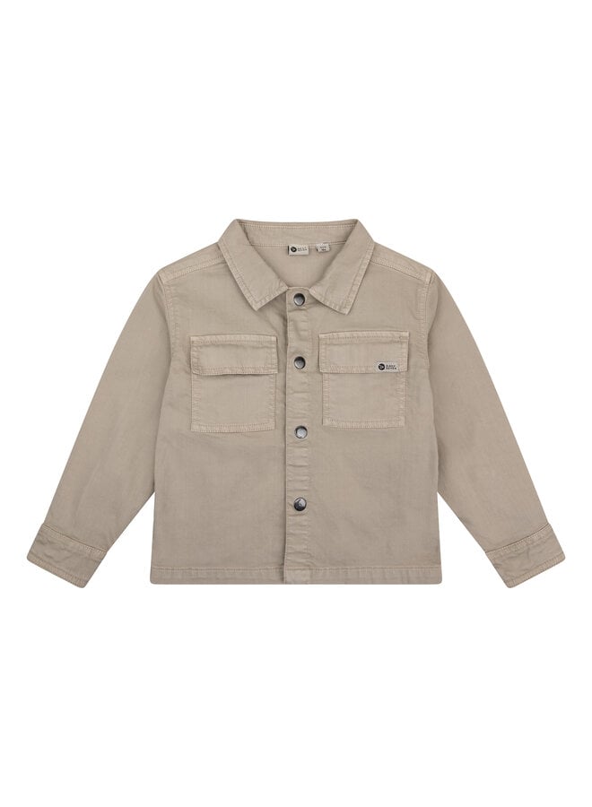 Shirt jacket twill – Beige melange