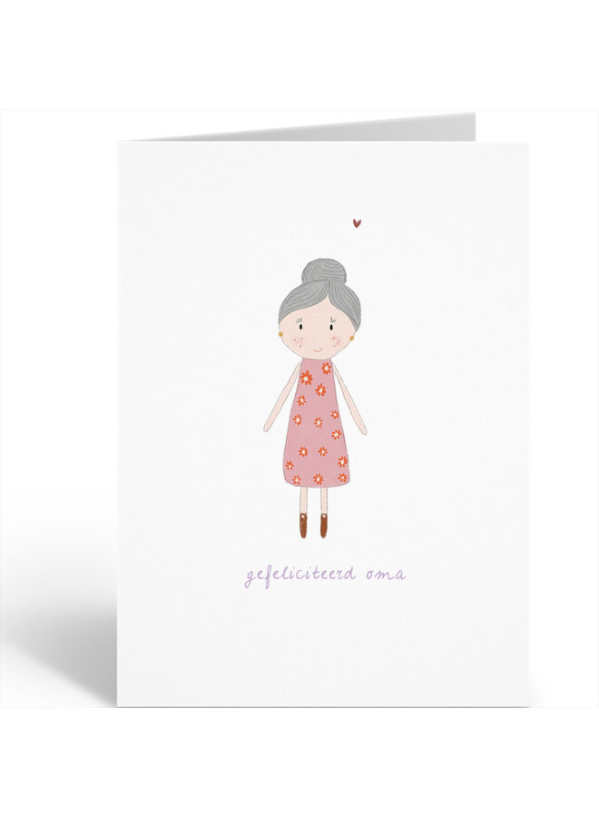 Nadine Illustraties - Kaart - Gefeliciteerd oma A125