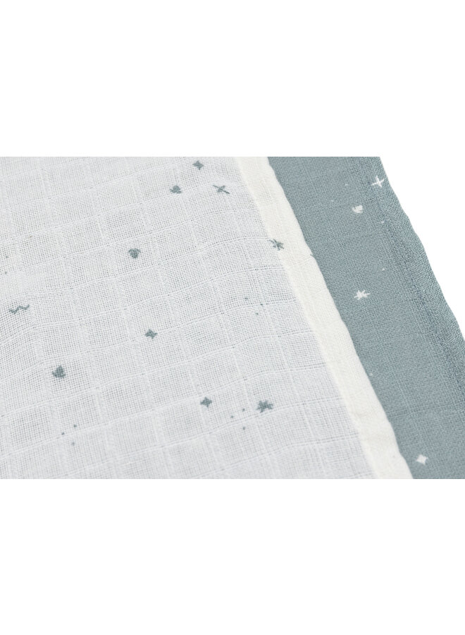 Jollein - Hydrofiele doek small 70x70cm - Twinkling sea green (3pack)