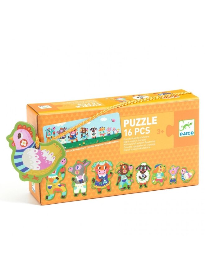 Djeco - Puzzel klein en groot – Op de boerderij DJ08266