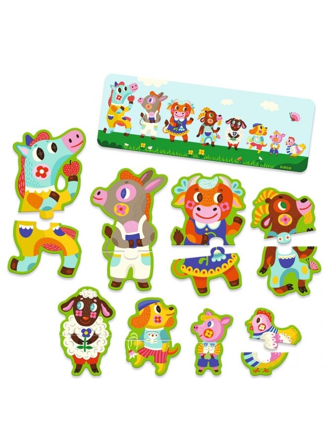 Djeco - Puzzel klein en groot – Op de boerderij DJ08266