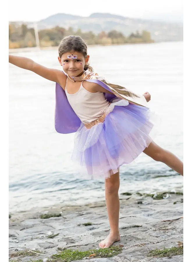 Great Pretenders - Super-duper Tutu/Cape/Mask - Metallic Rose Gold/Lilac