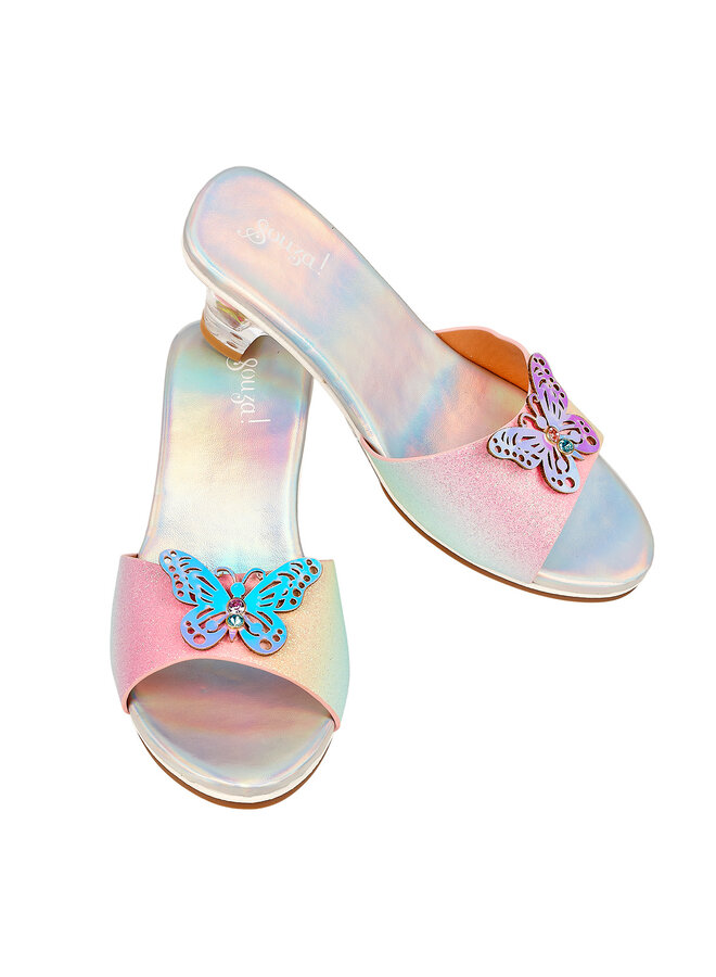 Slipper hoge hak Ophelie – Regenboog vlinder