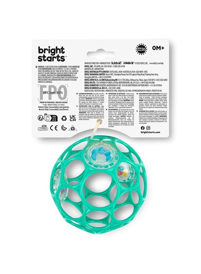 Oball - Rattle easy grasp toy - Teal