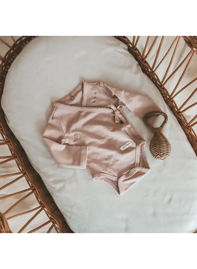 Your Wishes - Solid fitted wrap romper - Rugby tan