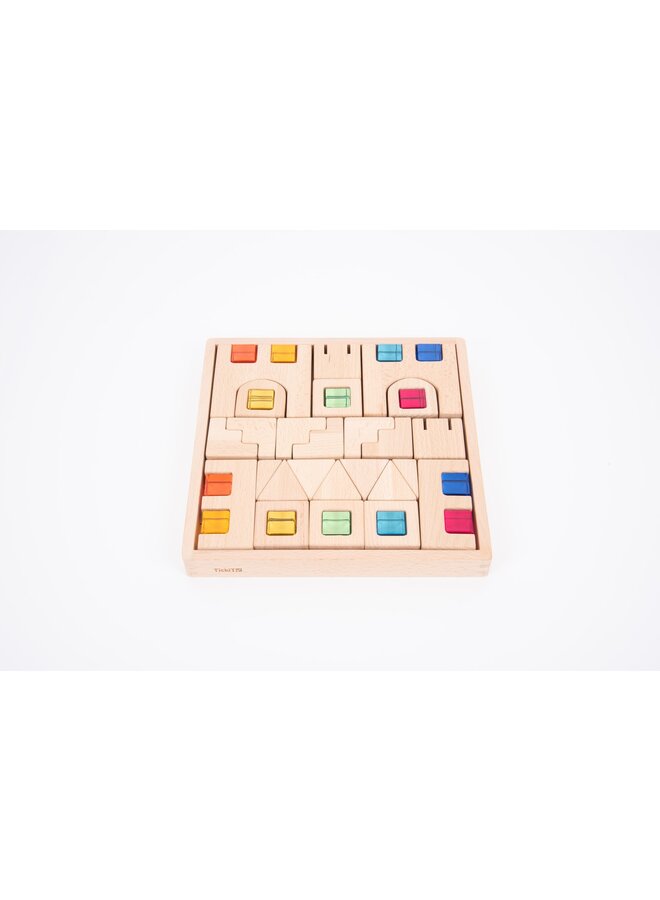 Tickit - Houten bouwstenen met edelstenen