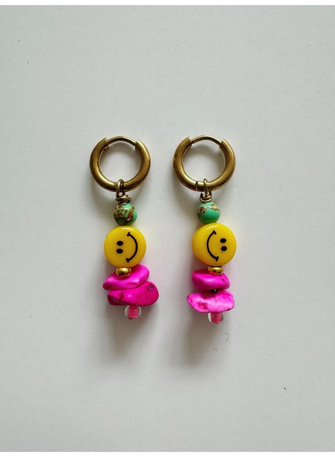 Bymelo - Oorbellen Smiley-Multi
